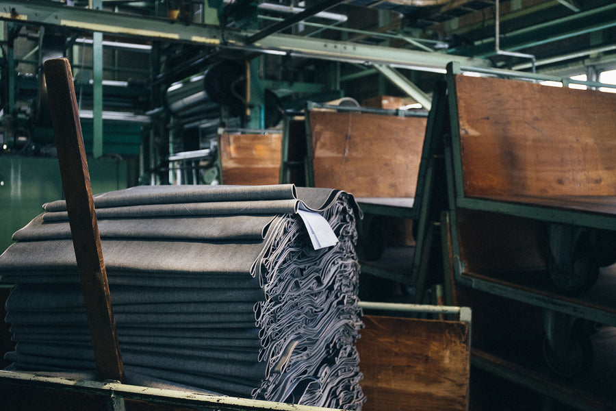 Finished denim, ready to be put onto rolls.