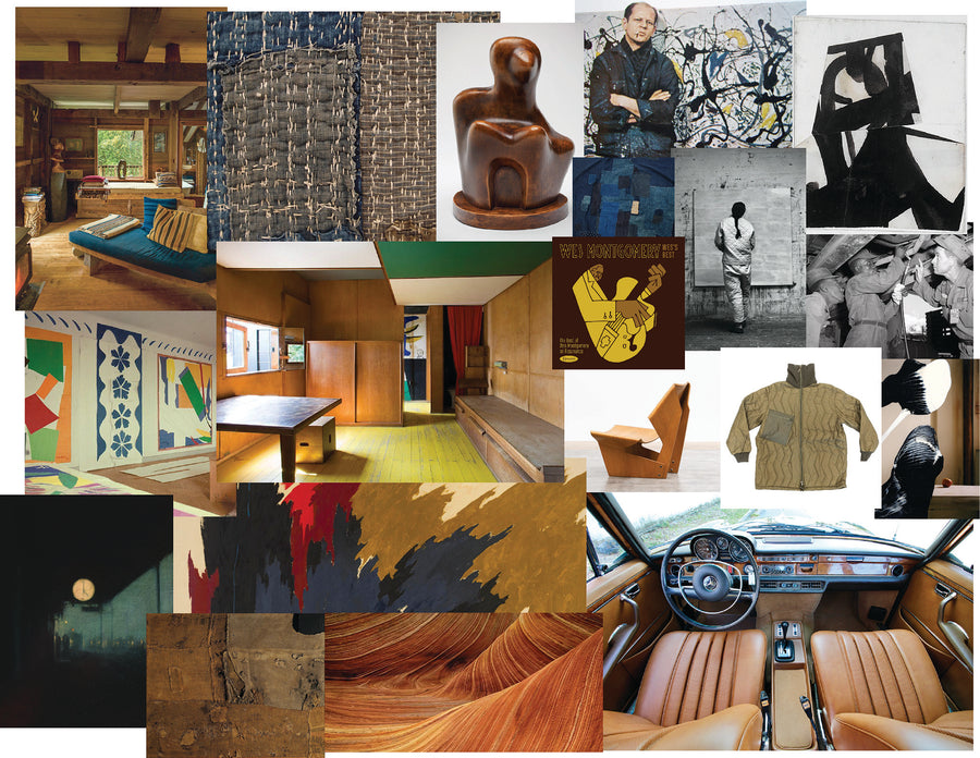 A moodboard consisting of many photos layered together.