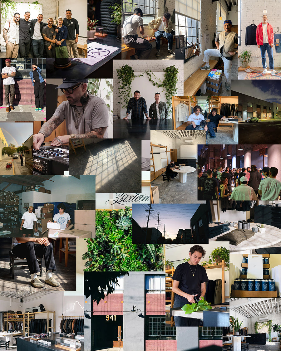 A massive collage of photos of people at our flagship store at 941 E 2nd Street.