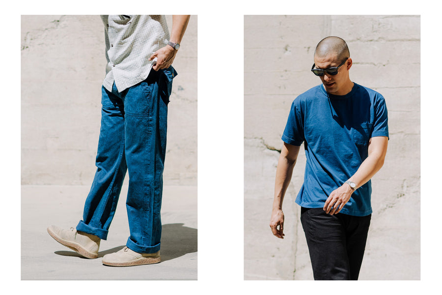 Indigo dyed clothes.