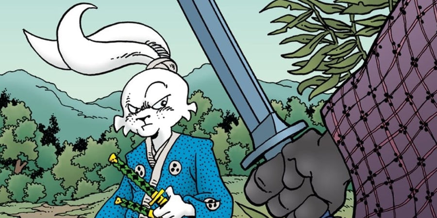 Anthropomorphic anime rabbit about to do battle.