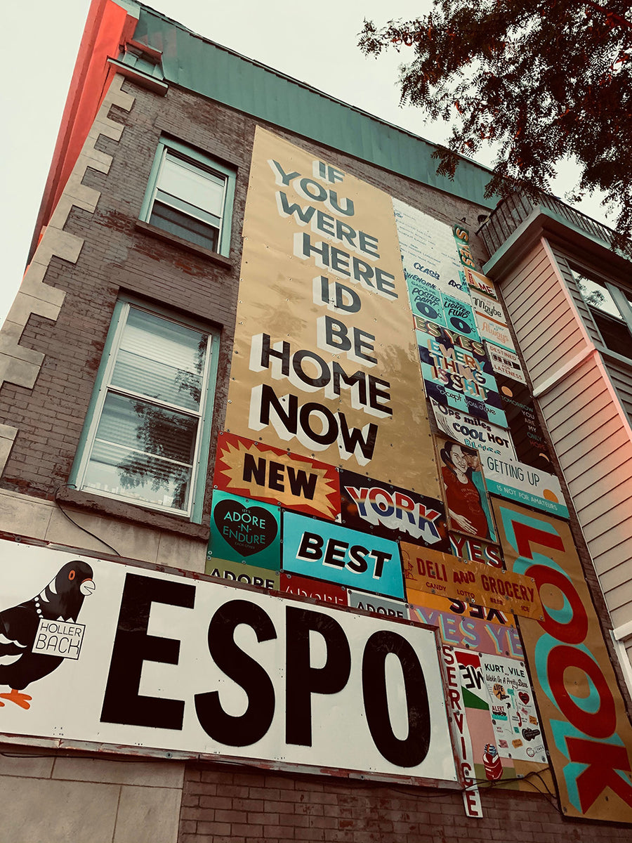 An exterior photo of Espo's Art World in Brooklyn.