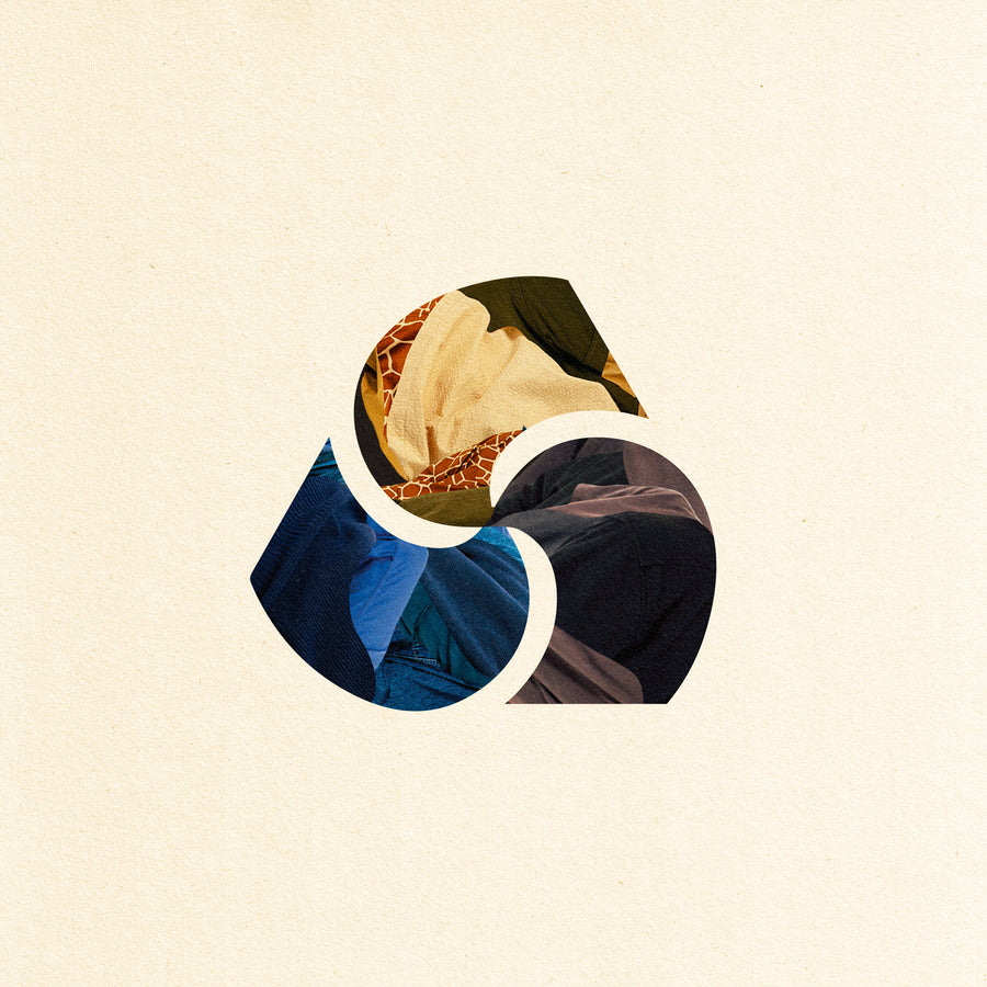 Our logo with the collage backing it.