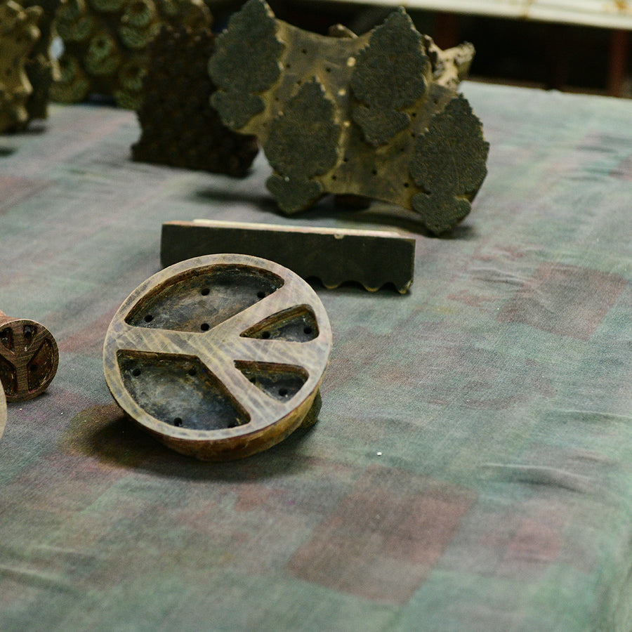 Wooden blocks on a table.