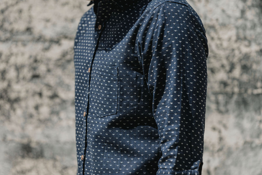 Closeup of 3/4 sleeve shirt