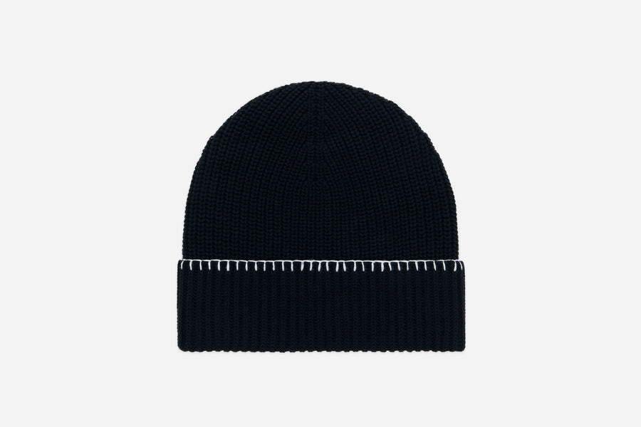 Blanket Stitch Watch Cap ~ Black