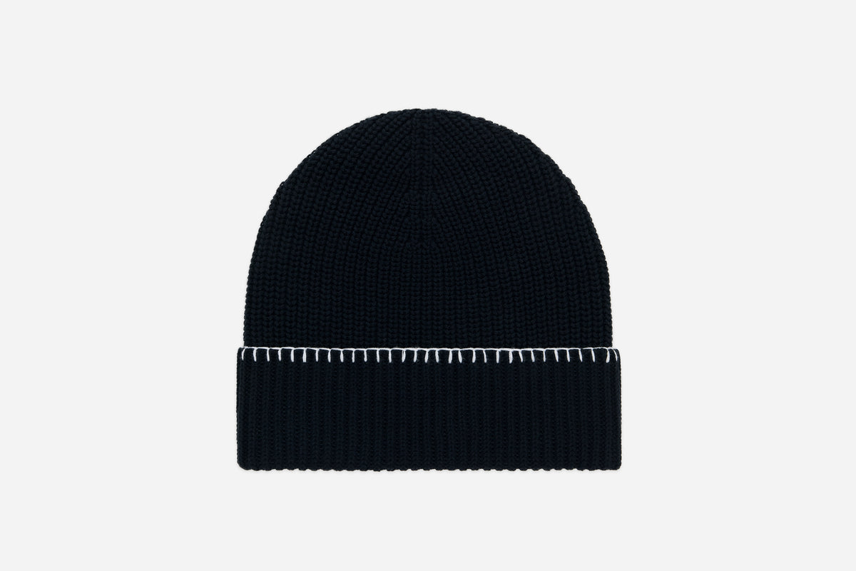 Blanket Stitch Watch Cap ~ Black – 3sixteen