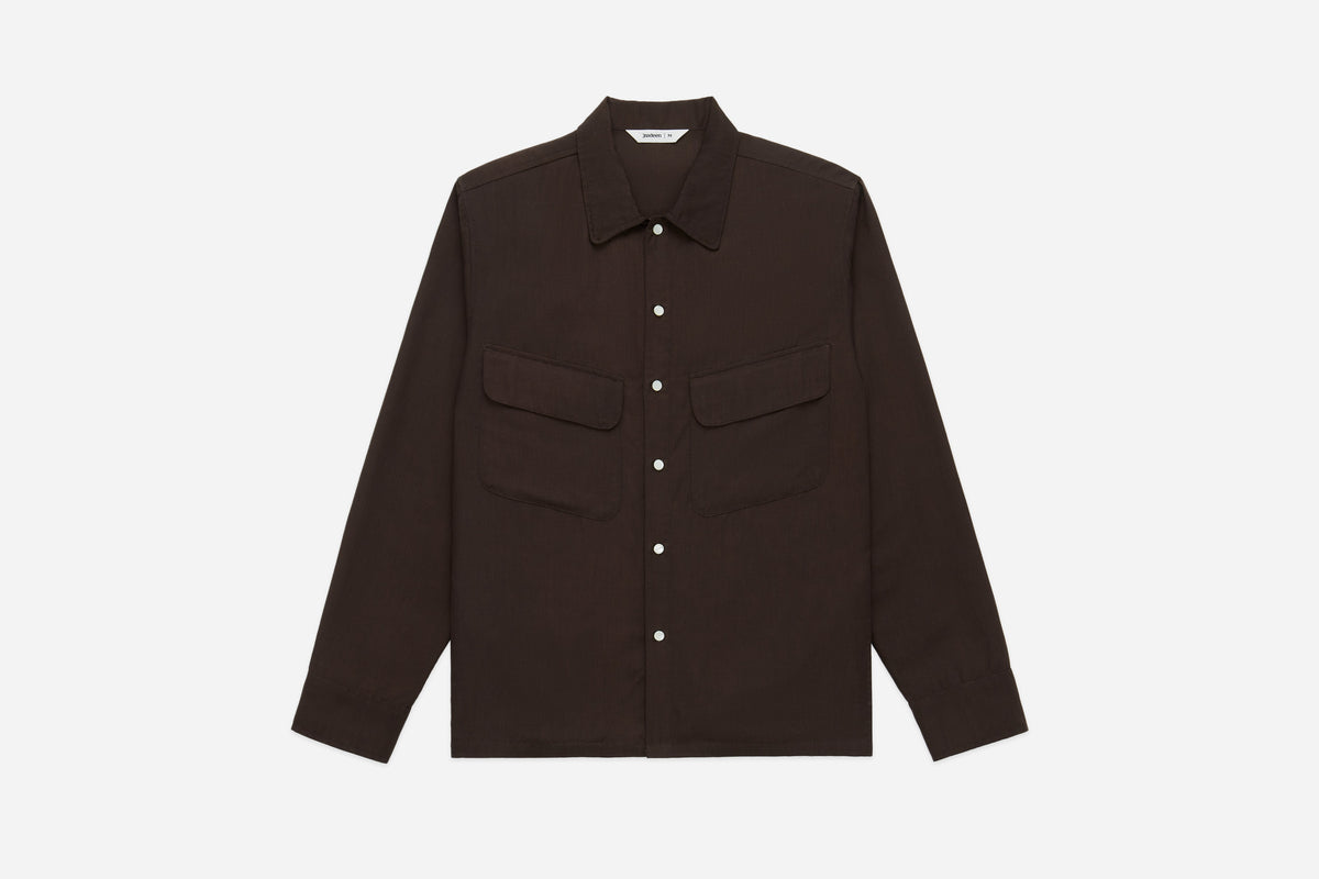 Western Overshirt ~ Tobacco Wool/Lyocell – 3sixteen Western Overshirt ~ Tobacco Wool/Lyocell – 3sixteen