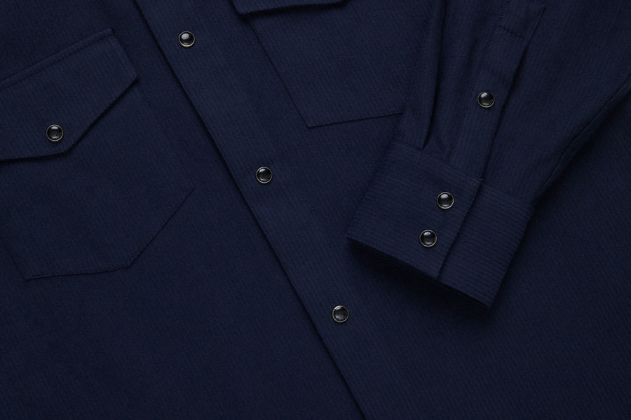 Snap Western Shirt ~ Midnight Shadow Stripe