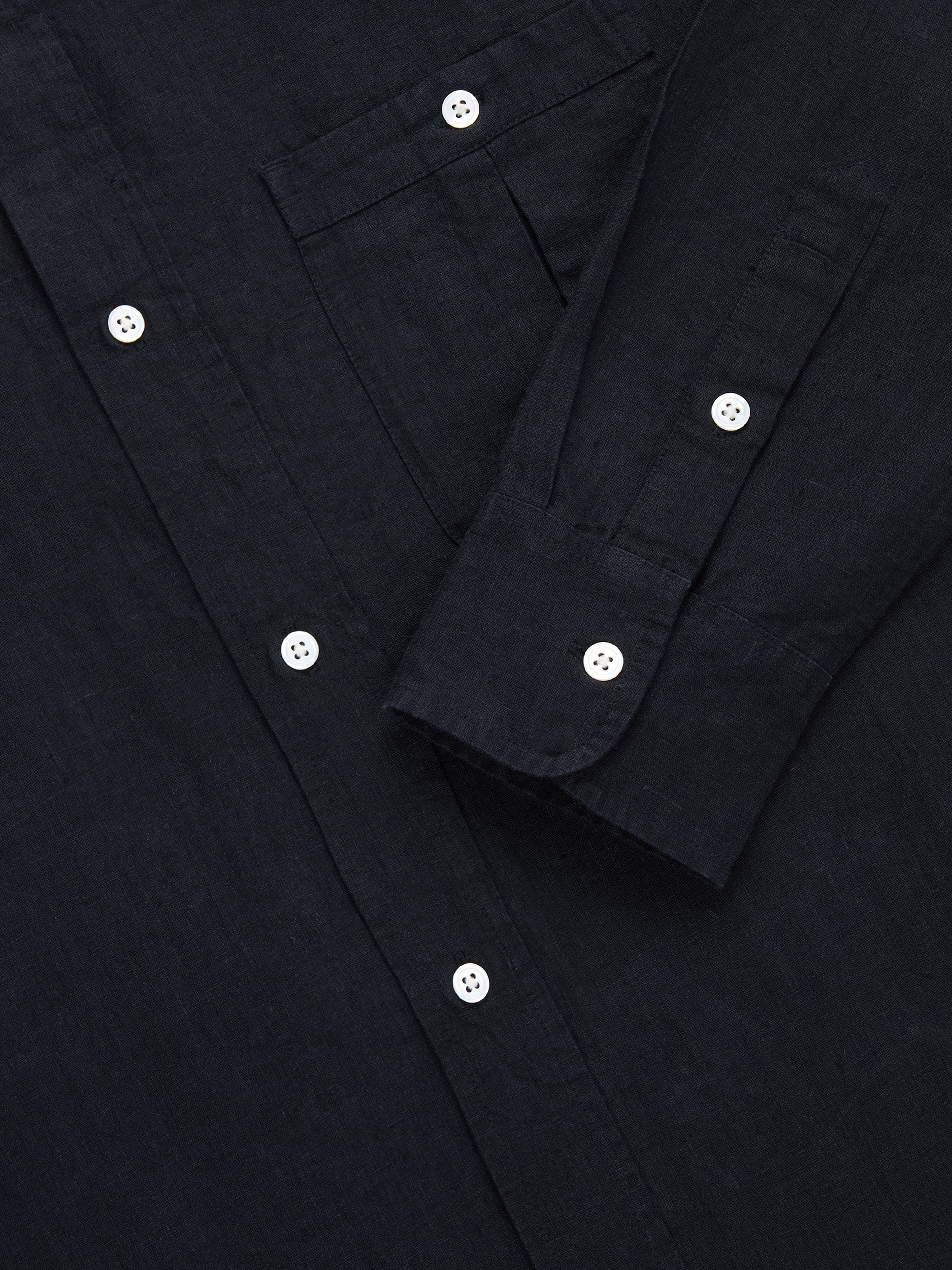 Club Collar Shirt ~ Black Hemp – 3sixteen