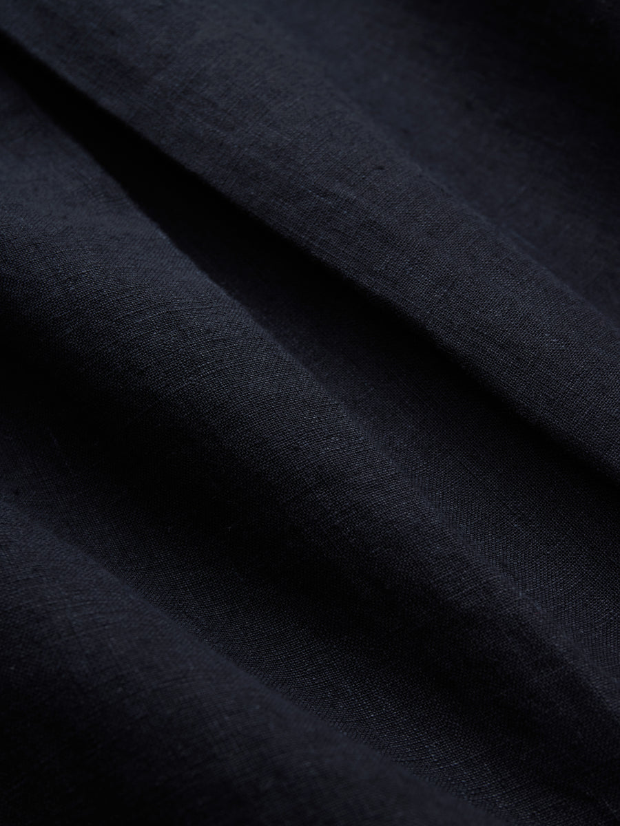 Club Collar Shirt ~ Black Hemp