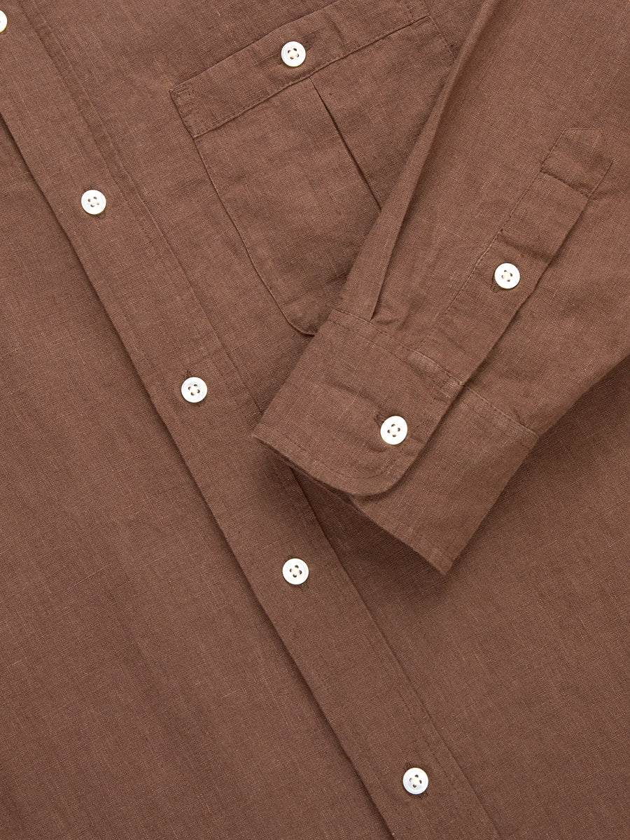 Club Collar Shirt ~ Rust Hemp