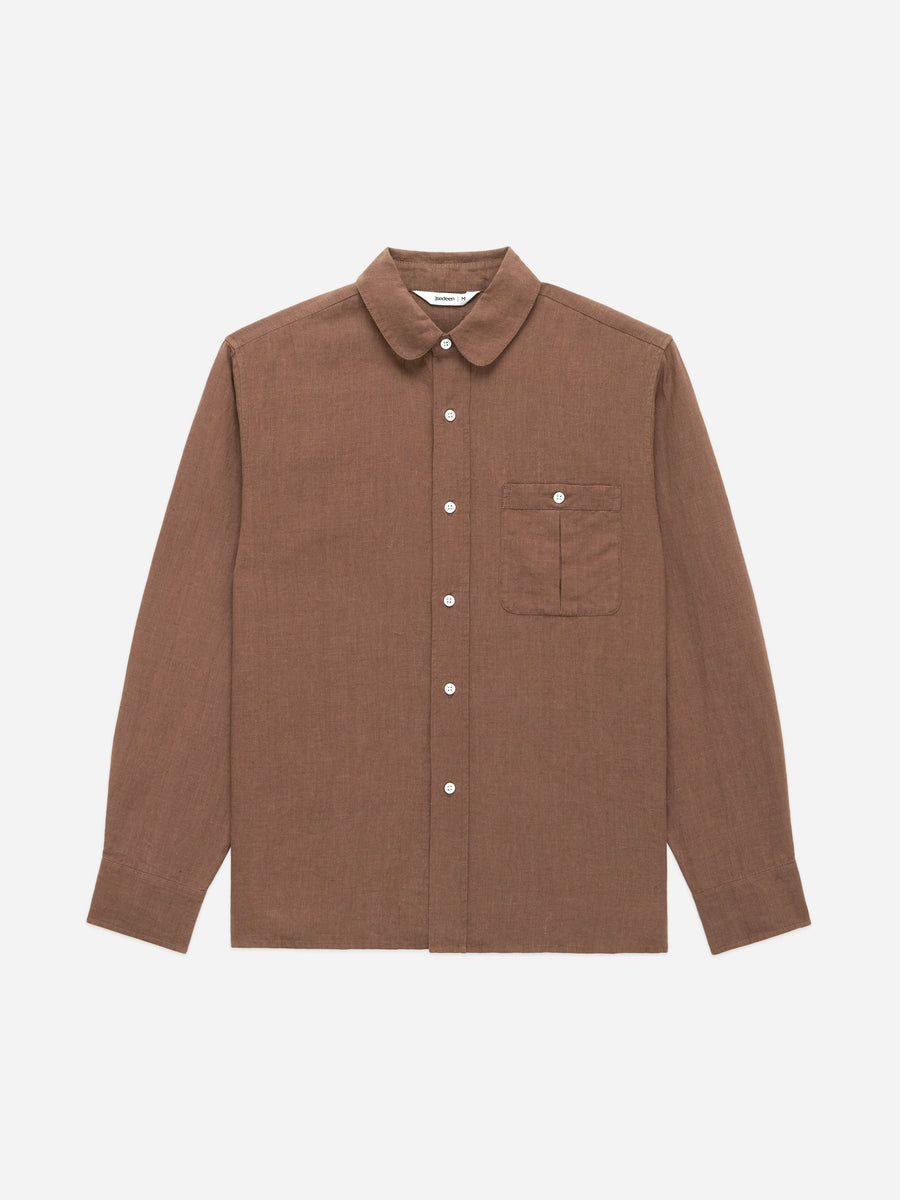 Club Collar Shirt ~ Rust Hemp