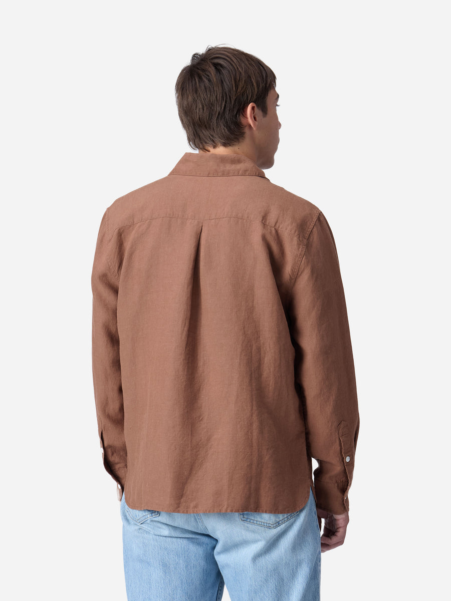 Club Collar Shirt ~ Rust Hemp