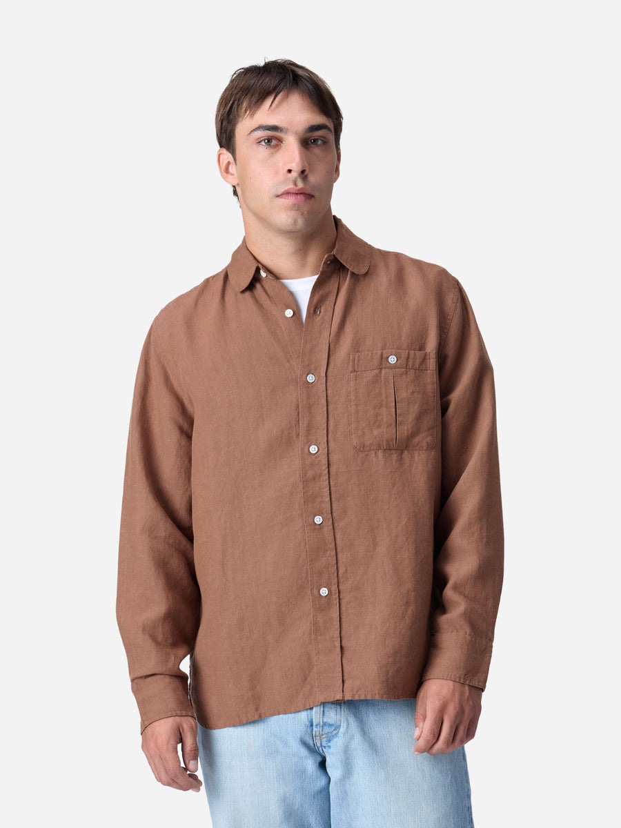 Club Collar Shirt ~ Rust Hemp