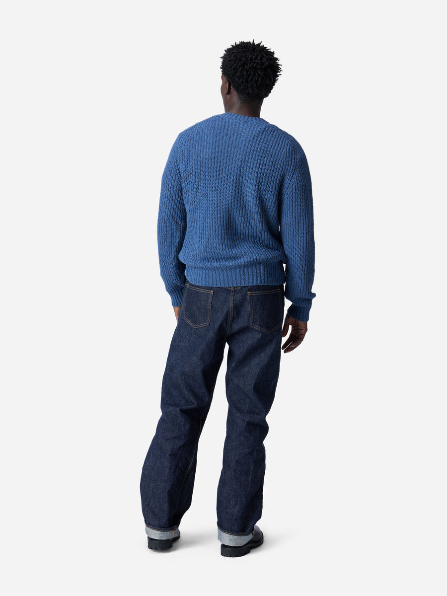 Cotton Crewneck Sweater ~ Lapis Boucle