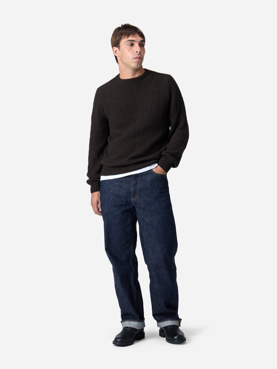 Cotton Crewneck Sweater ~ Bark Boucle