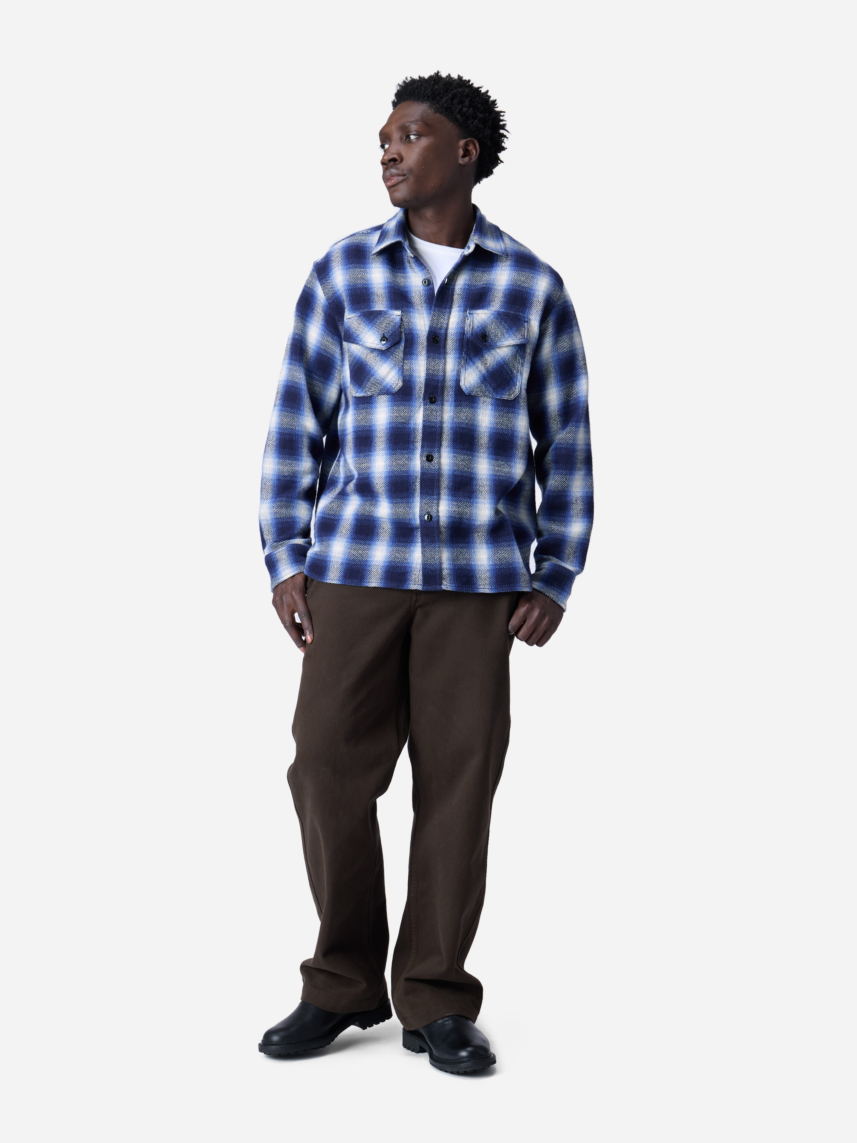 Crosscut Flannel ~ Royal Blue Plaid – 3sixteen Crosscut Flannel ~ Royal Blue Plaid – 3sixteen