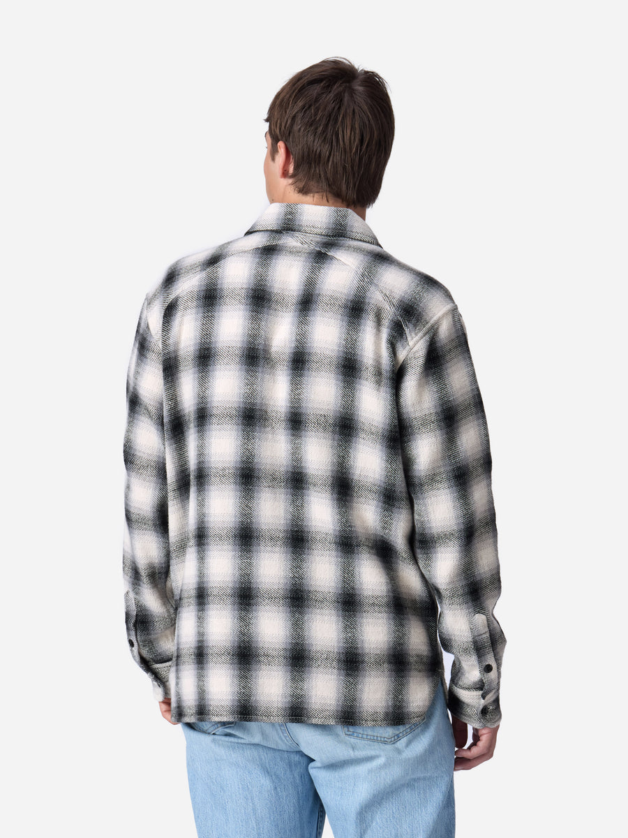 Crosscut Flannel ~ Cream/Black Plaid