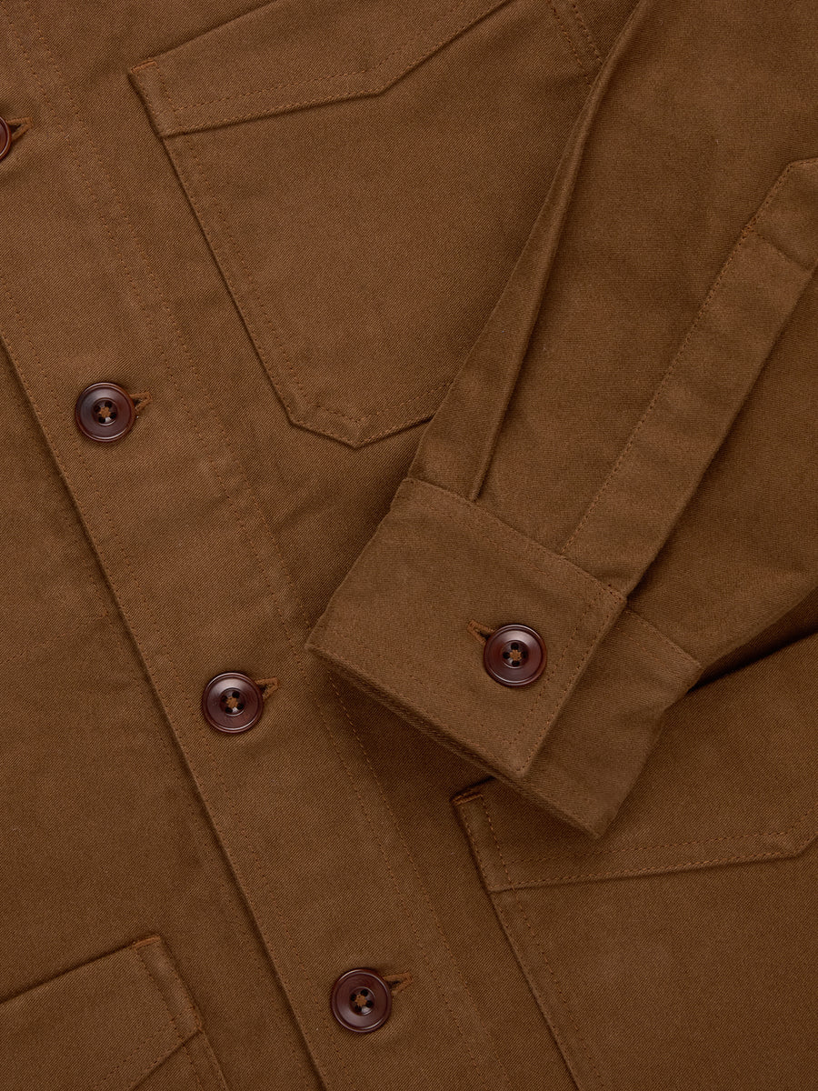 French Work Jacket ~ Brown Moleskin
