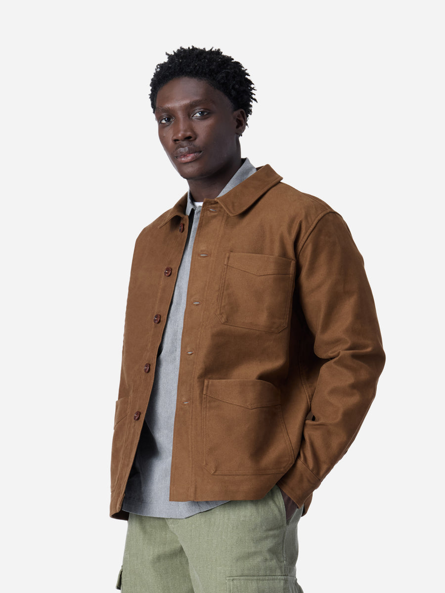 French Work Jacket ~ Brown Moleskin