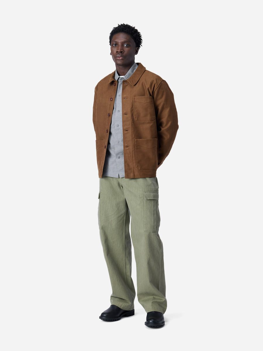 French Work Jacket ~ Brown Moleskin