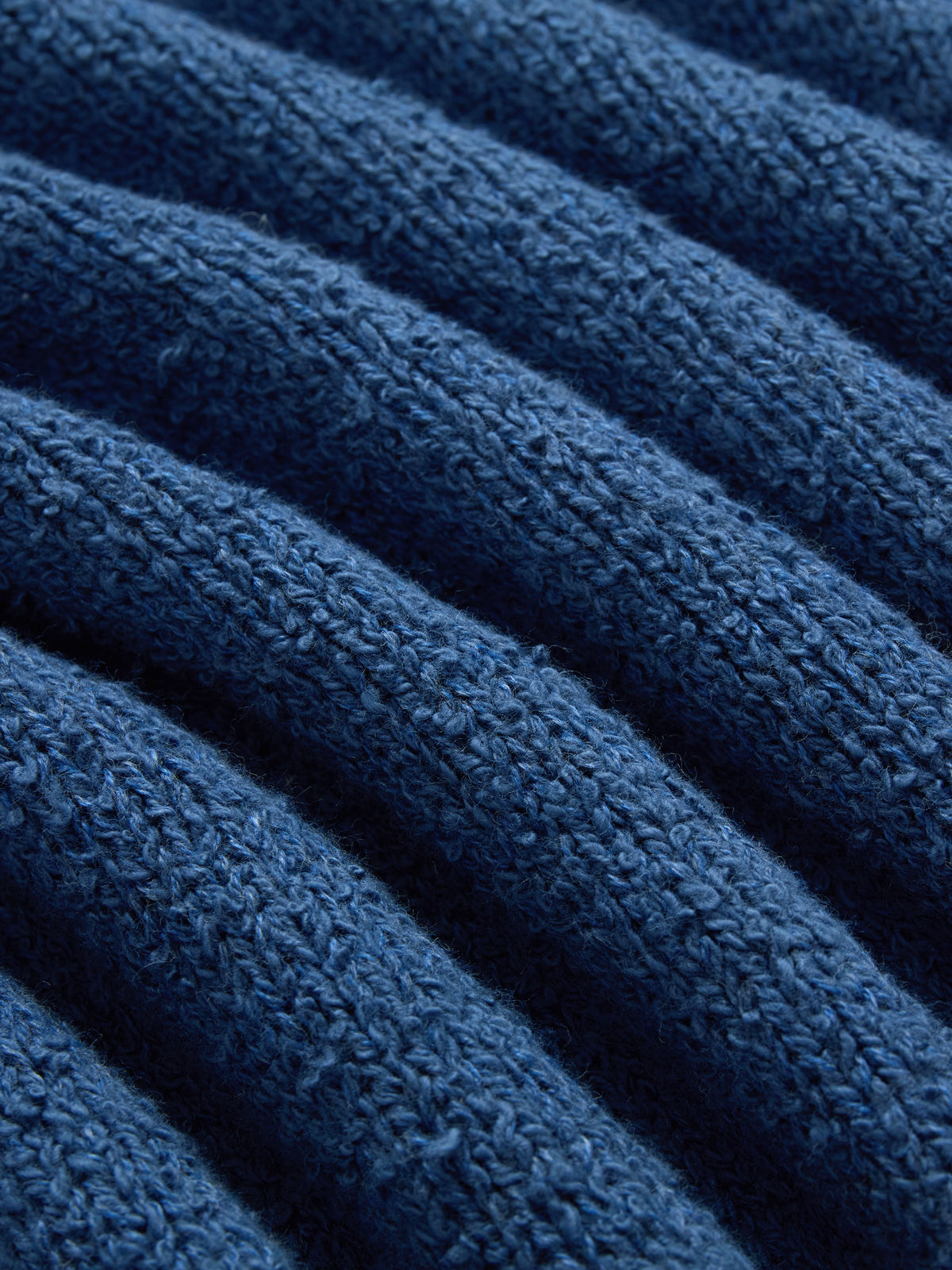 Long Sleeve Knit Polo ~ Lapis Boucle – 3sixteen