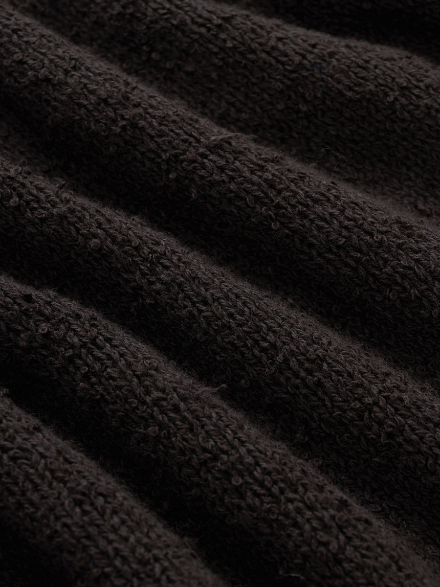 Long Sleeve Knit Polo ~ Bark Boucle