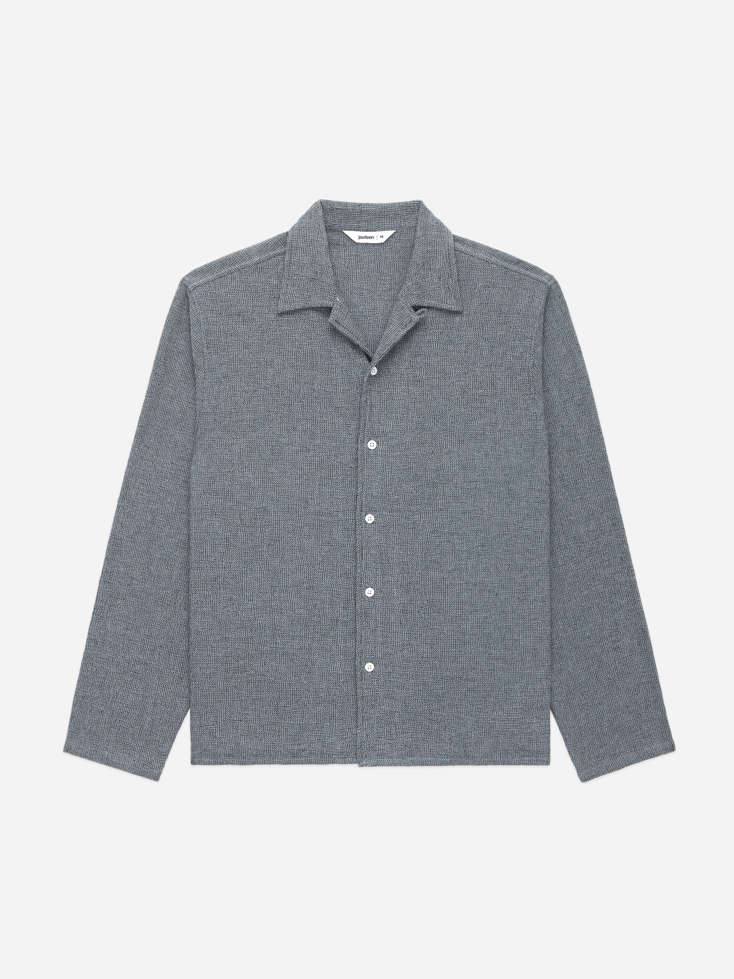 Loop Collar Shirt ~ Black Marled – 3sixteen