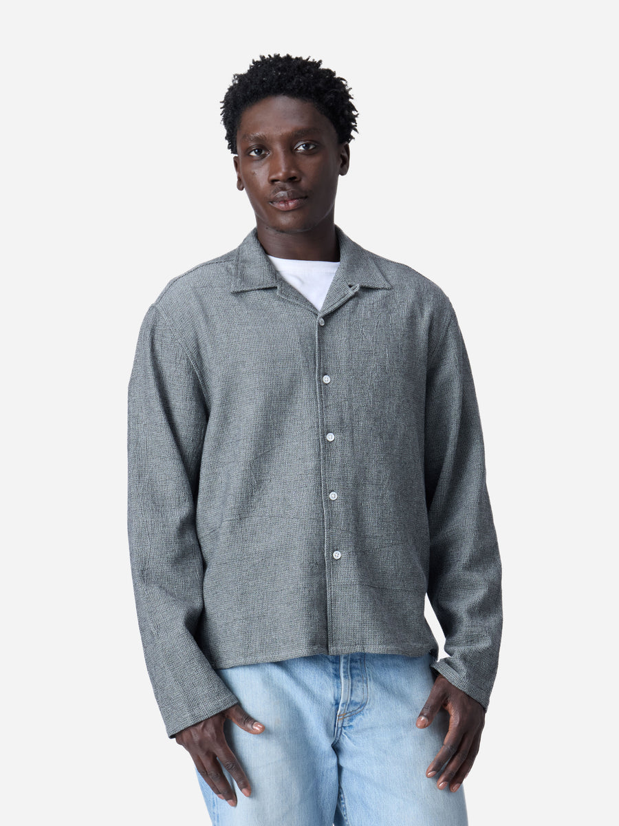 Loop Collar Shirt ~ Black Marled