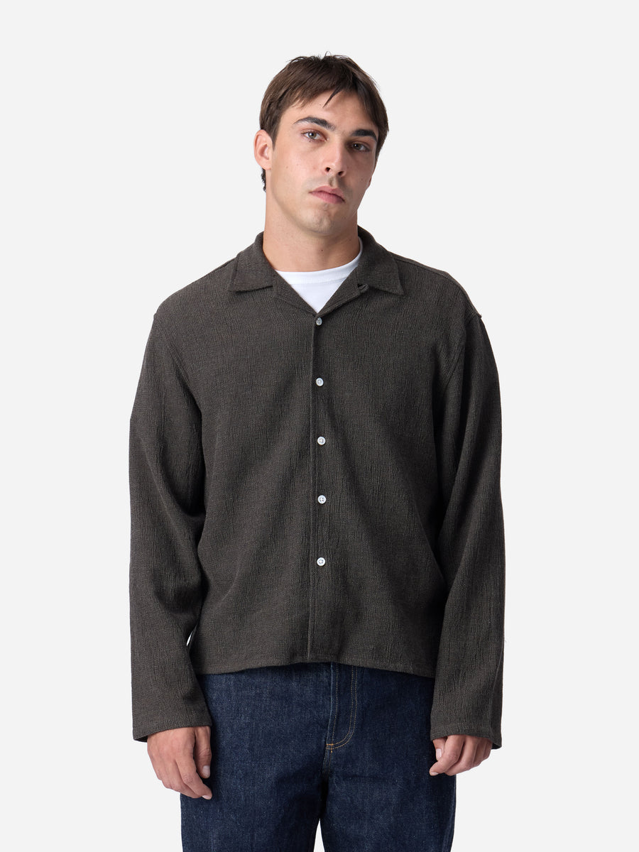 Loop Collar Shirt ~ Chocolate Marled