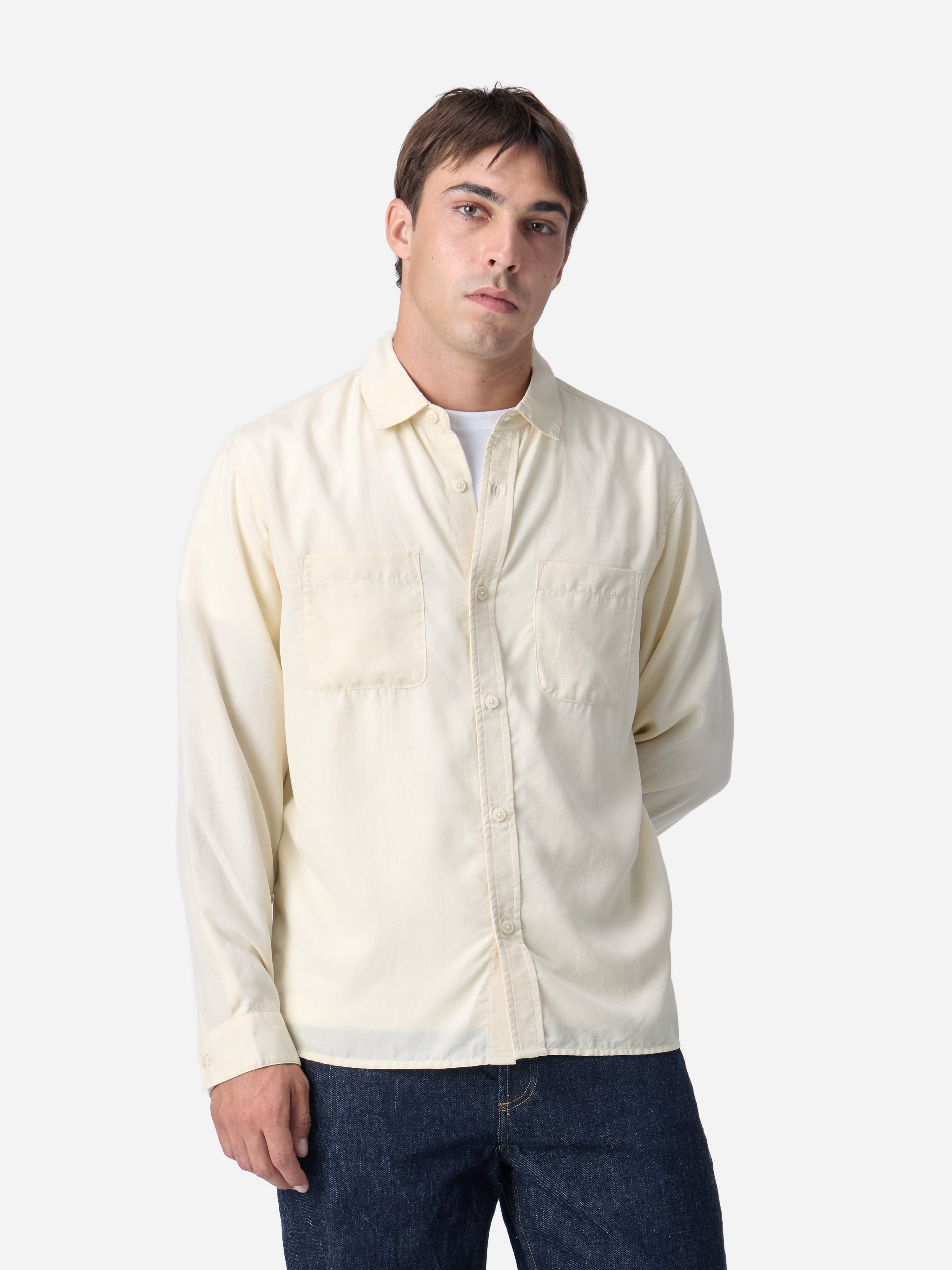 Mechanic Shirt ~ Ivory Lyocell – 3sixteen