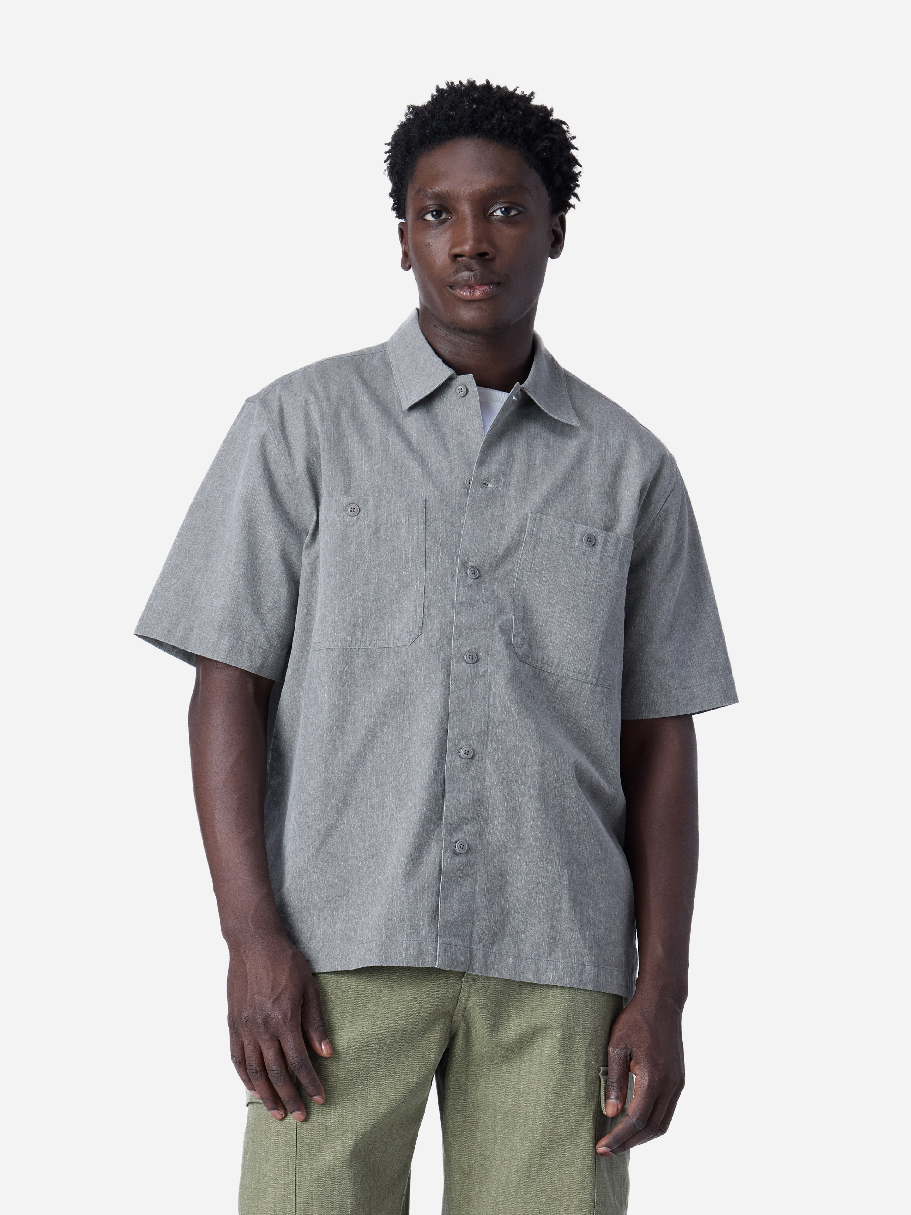 Short Sleeve Workshirt ~ Charcoal Twill – 3sixteen