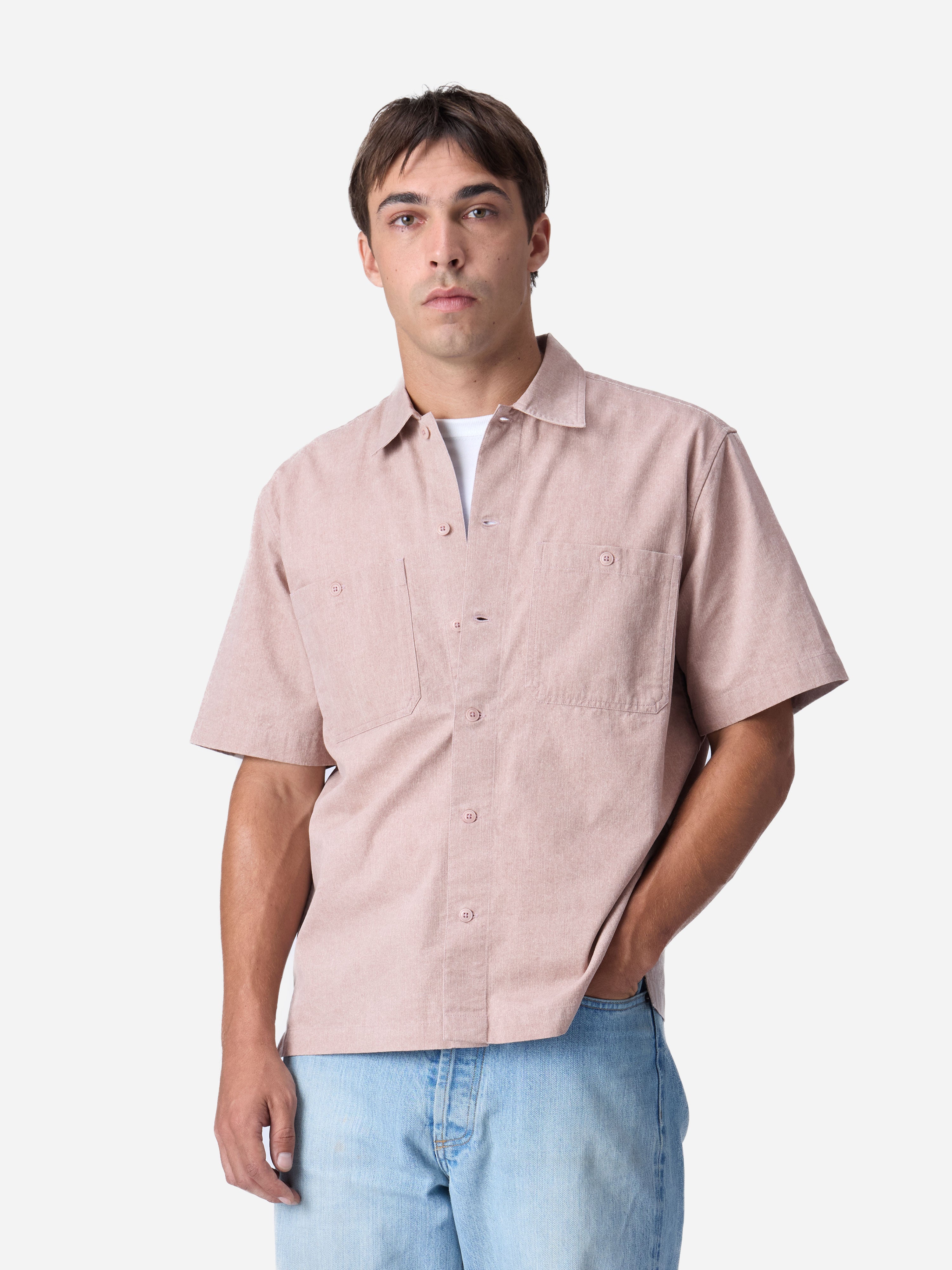Short Sleeve Workshirt ~ Blush Twill – 3sixteen