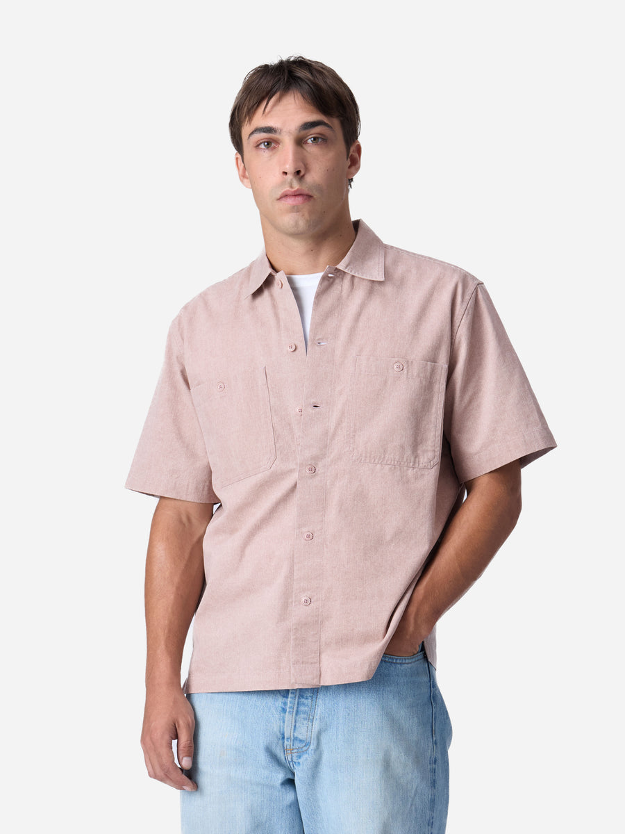 Short Sleeve Workshirt ~ Blush Twill