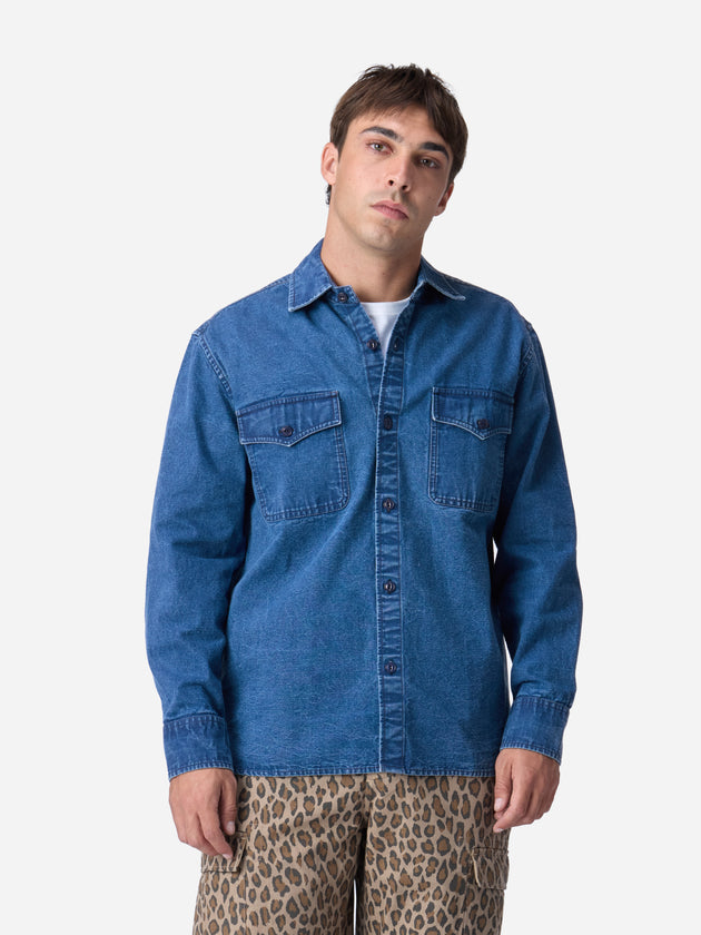 USN Overshirt ~ Stonewashed Indigo Canvas – 3sixteen
