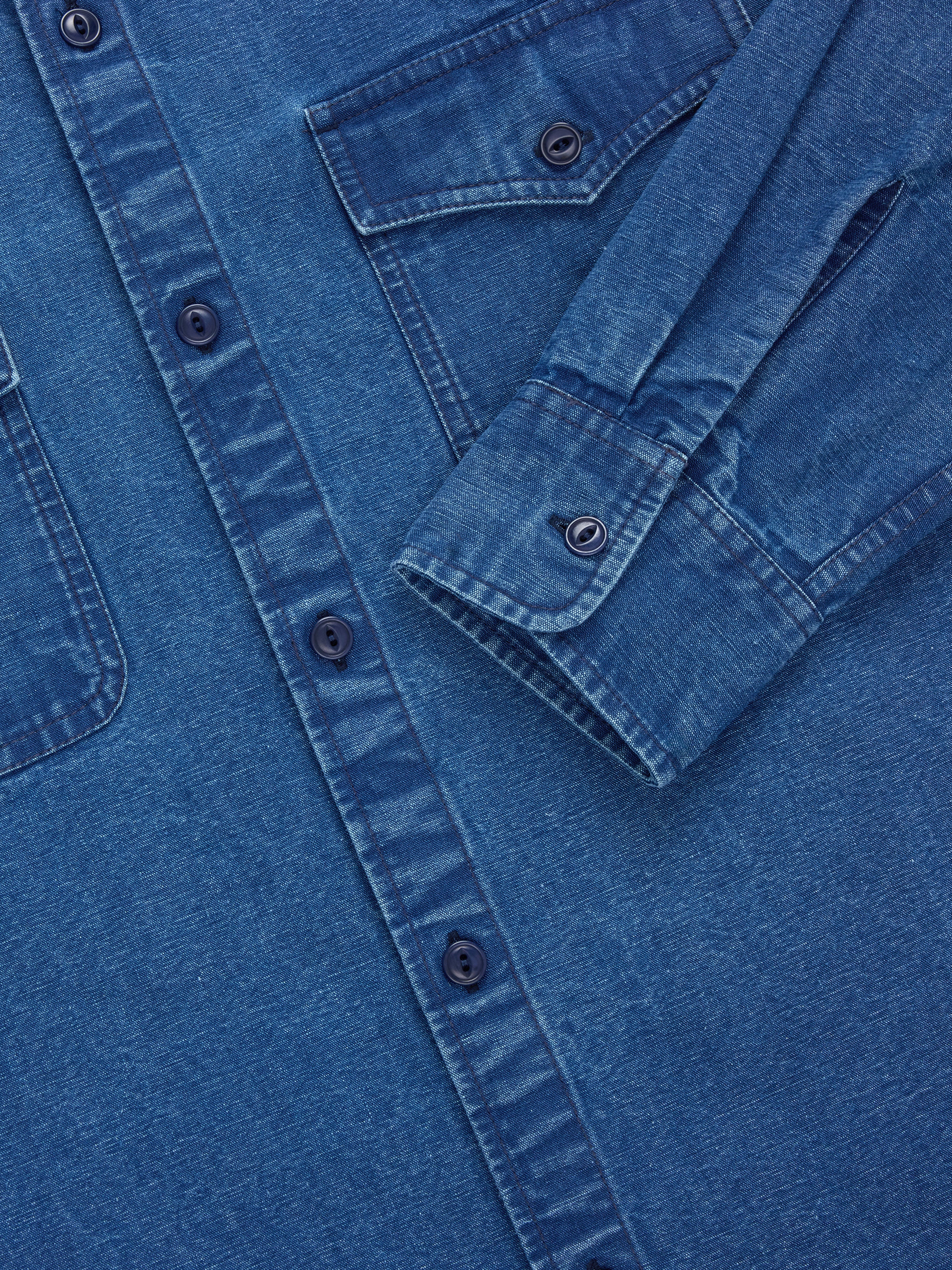 USN Overshirt ~ Stonewashed Indigo Canvas – 3sixteen