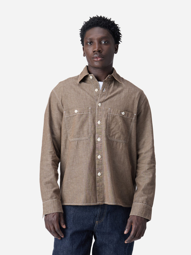 Utility Shirt Brown Chambray – 3sixteen