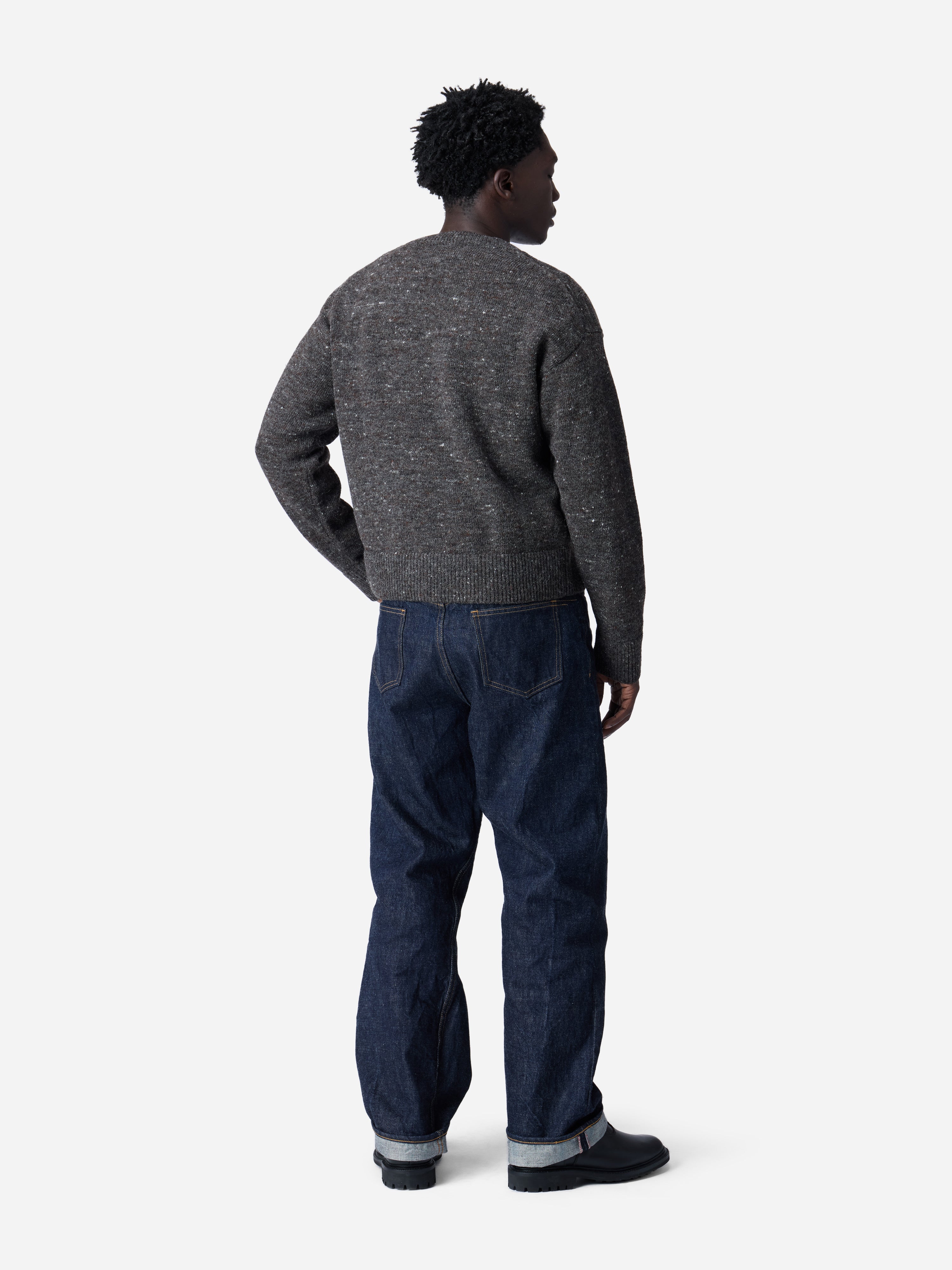 V-Neck Sweater ~ Pewter Tweed – 3sixteen