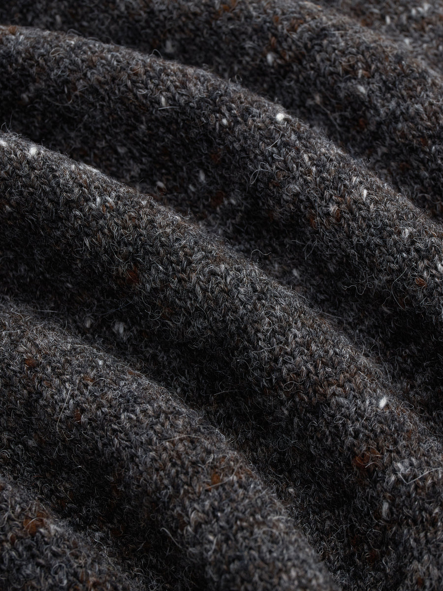 V-Neck Sweater ~ Pewter Tweed