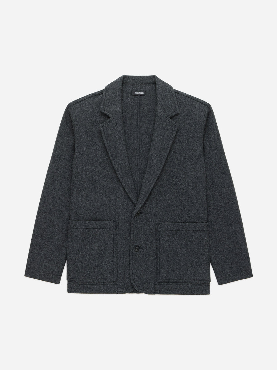 Work Blazer ~ Grey Melton Wool