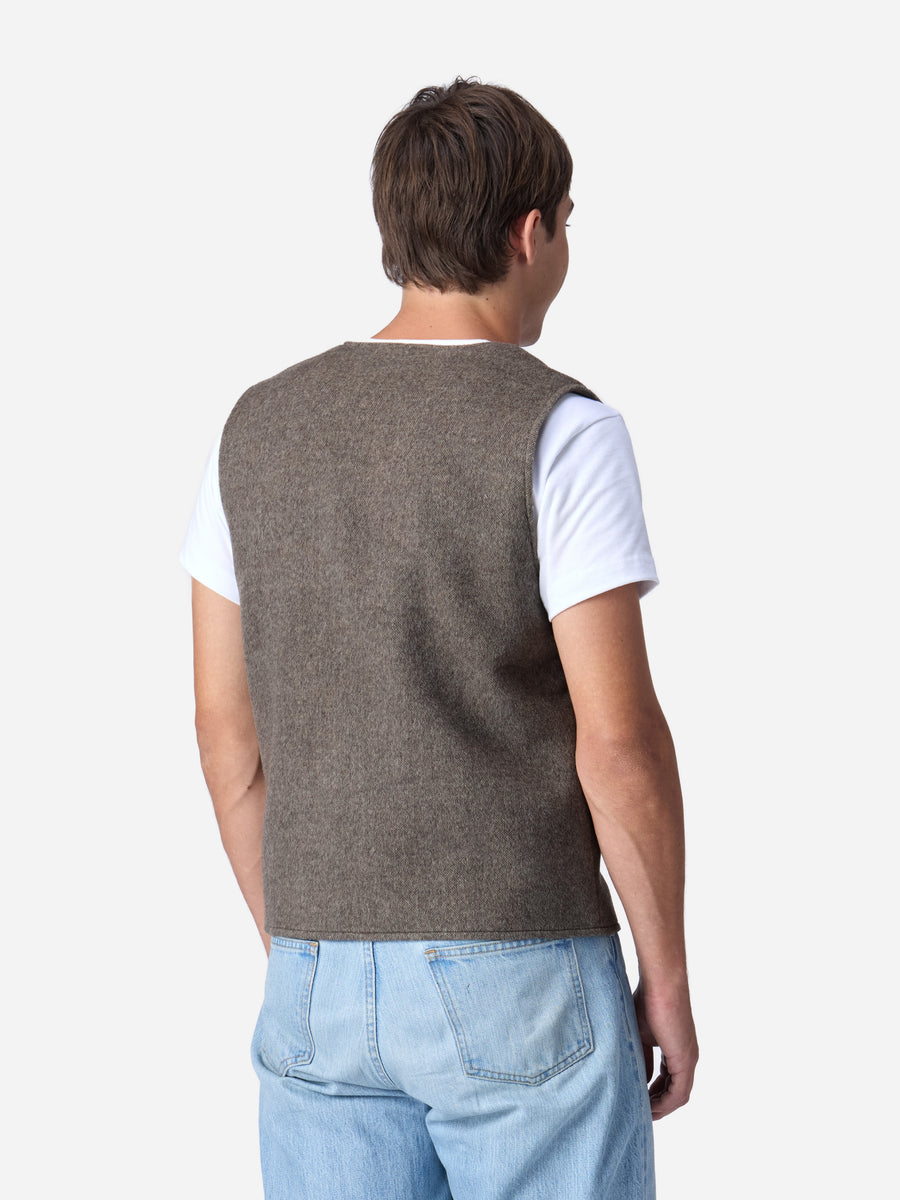 Zip Vest ~ Tobacco Wool/Cashmere