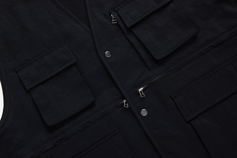 Field Vest ~ Black Wrinkle Nylon