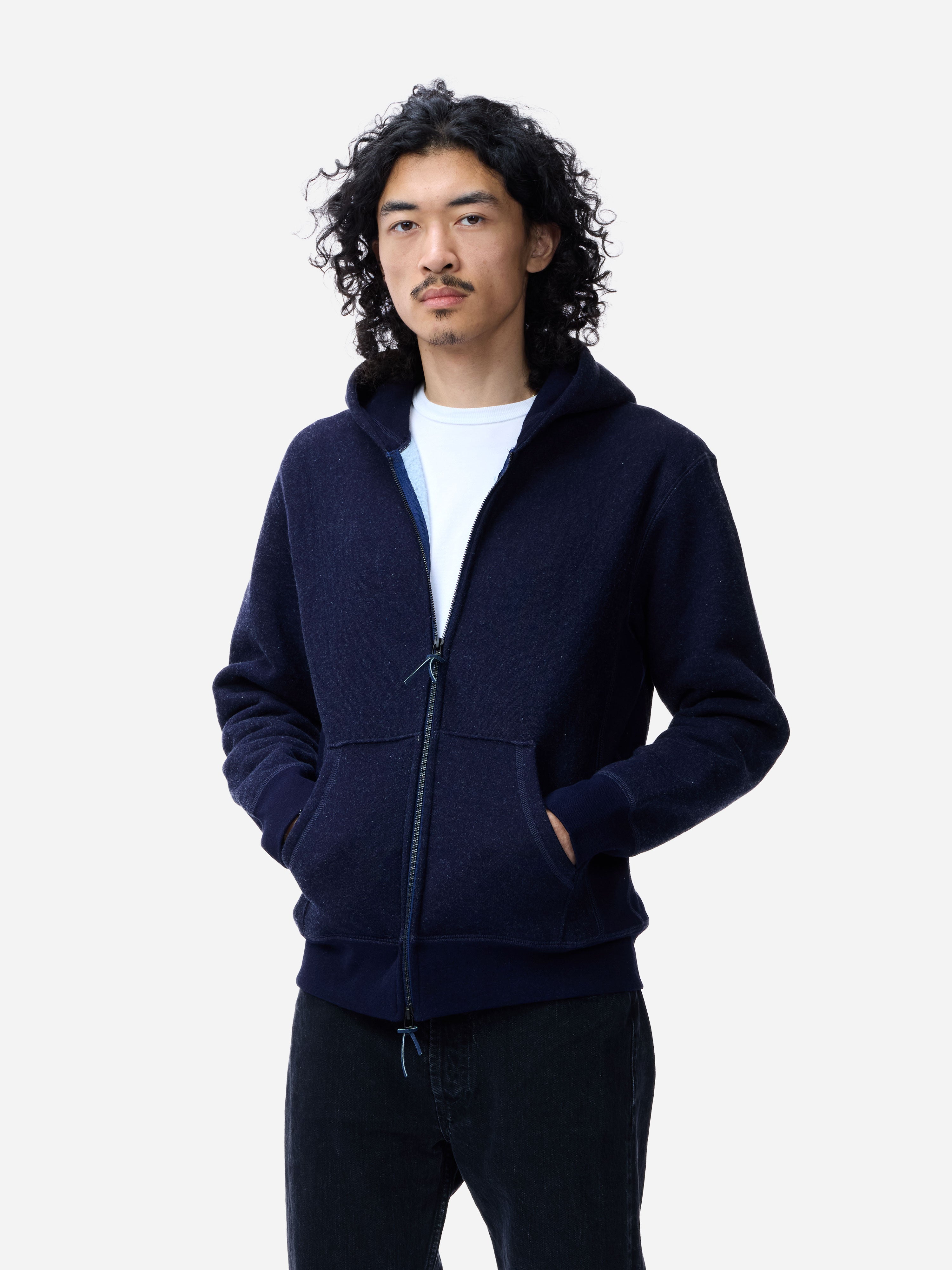 Heavyweight Zip Hoody ~ Indigo – 3sixteen