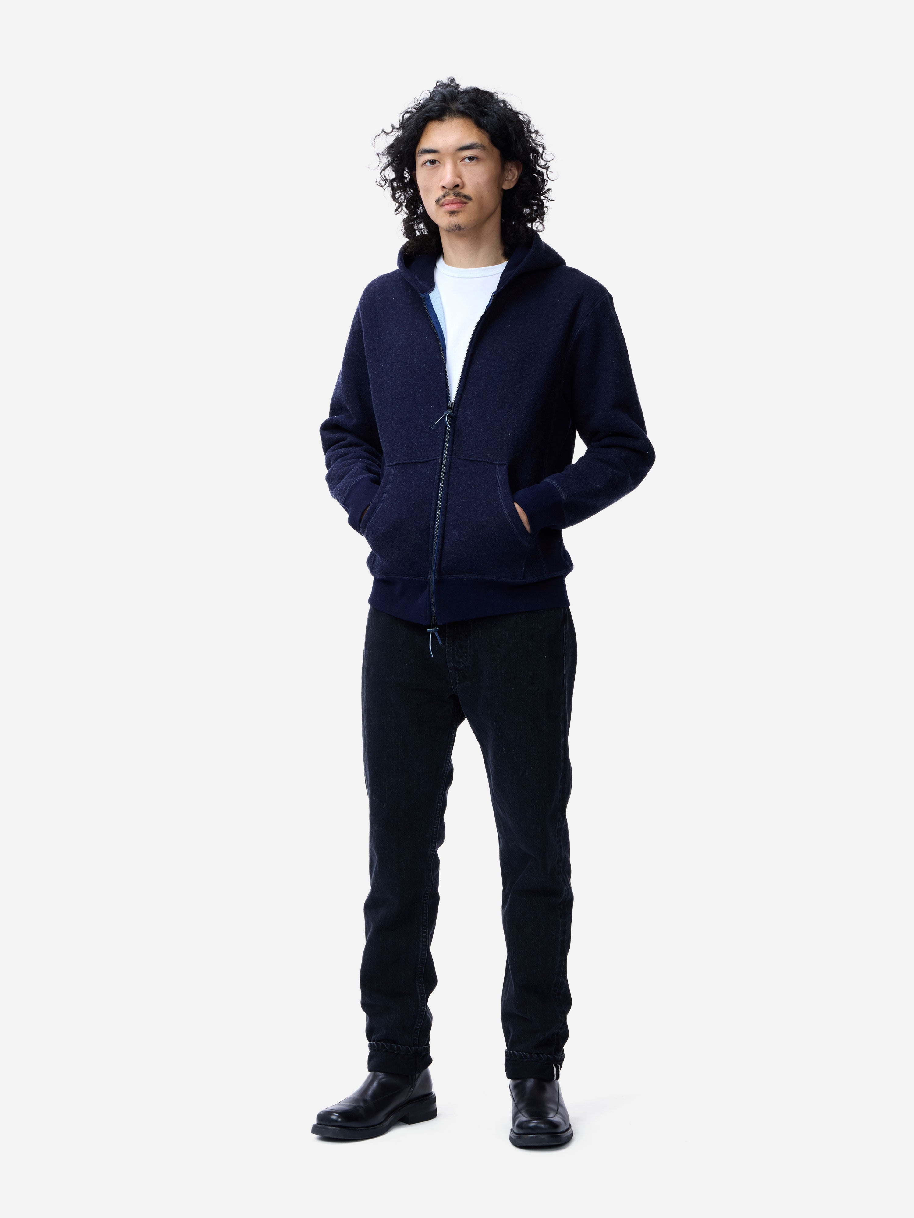 Heavyweight Zip Hoody ~ Indigo – 3sixteen