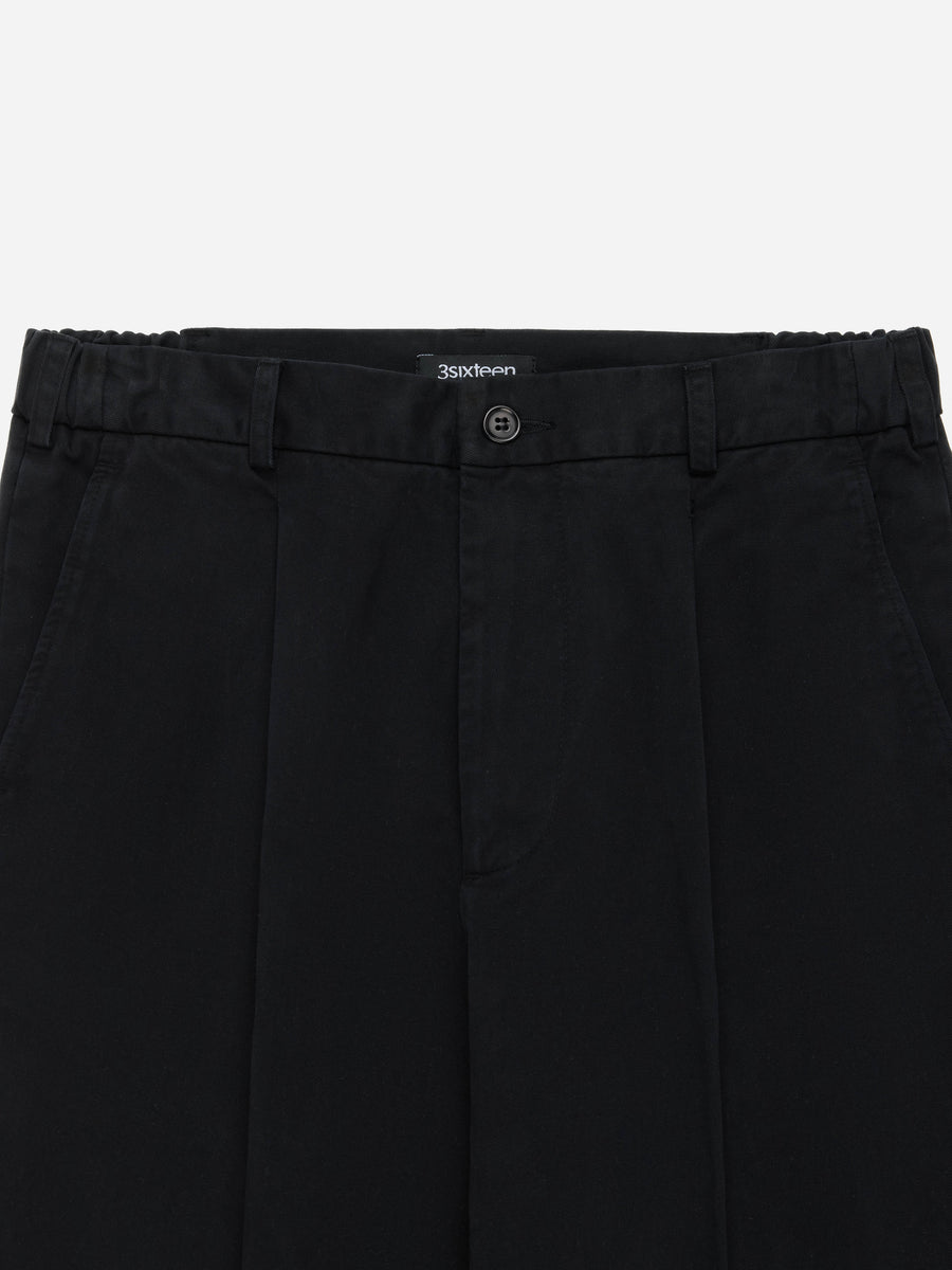 Pleated Trouser ~ Black Peached Twill