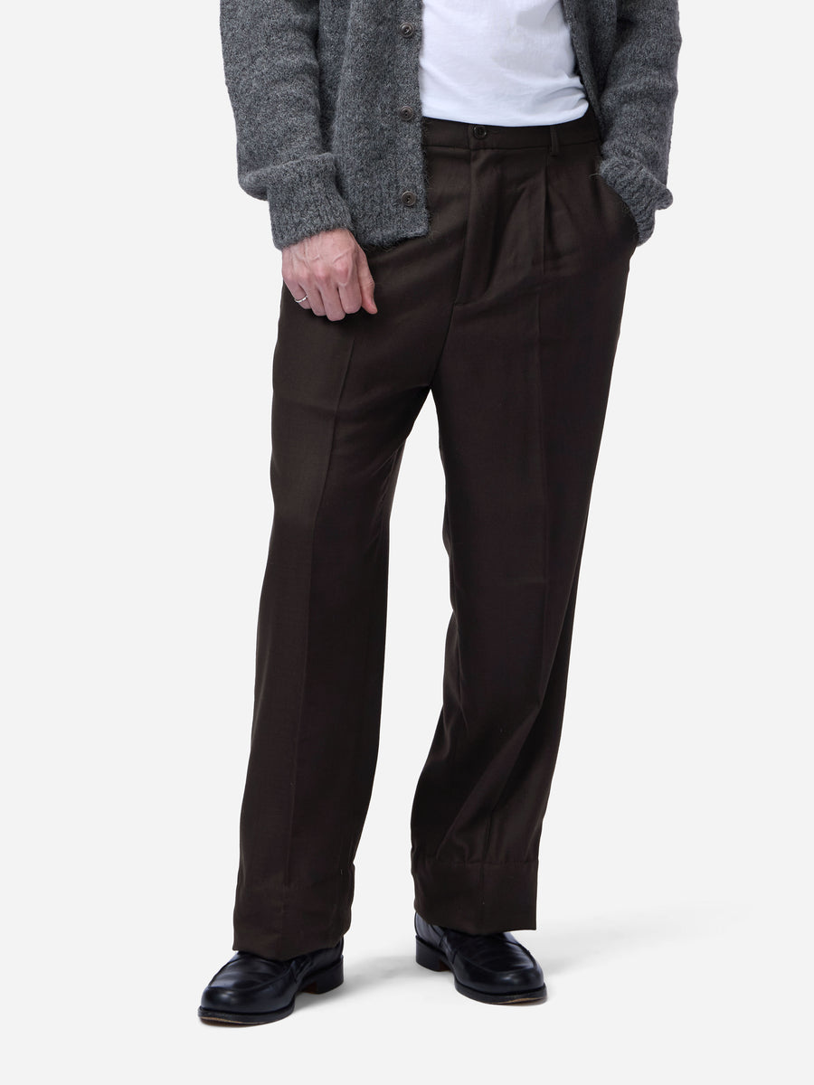 Pleated Trouser ~ Brown Wool Flannel