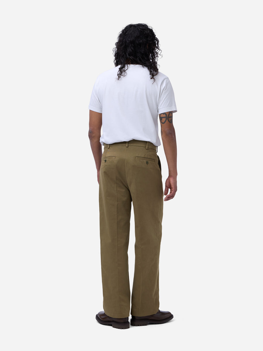 Pleated Trouser ~ Teak Peached Twill