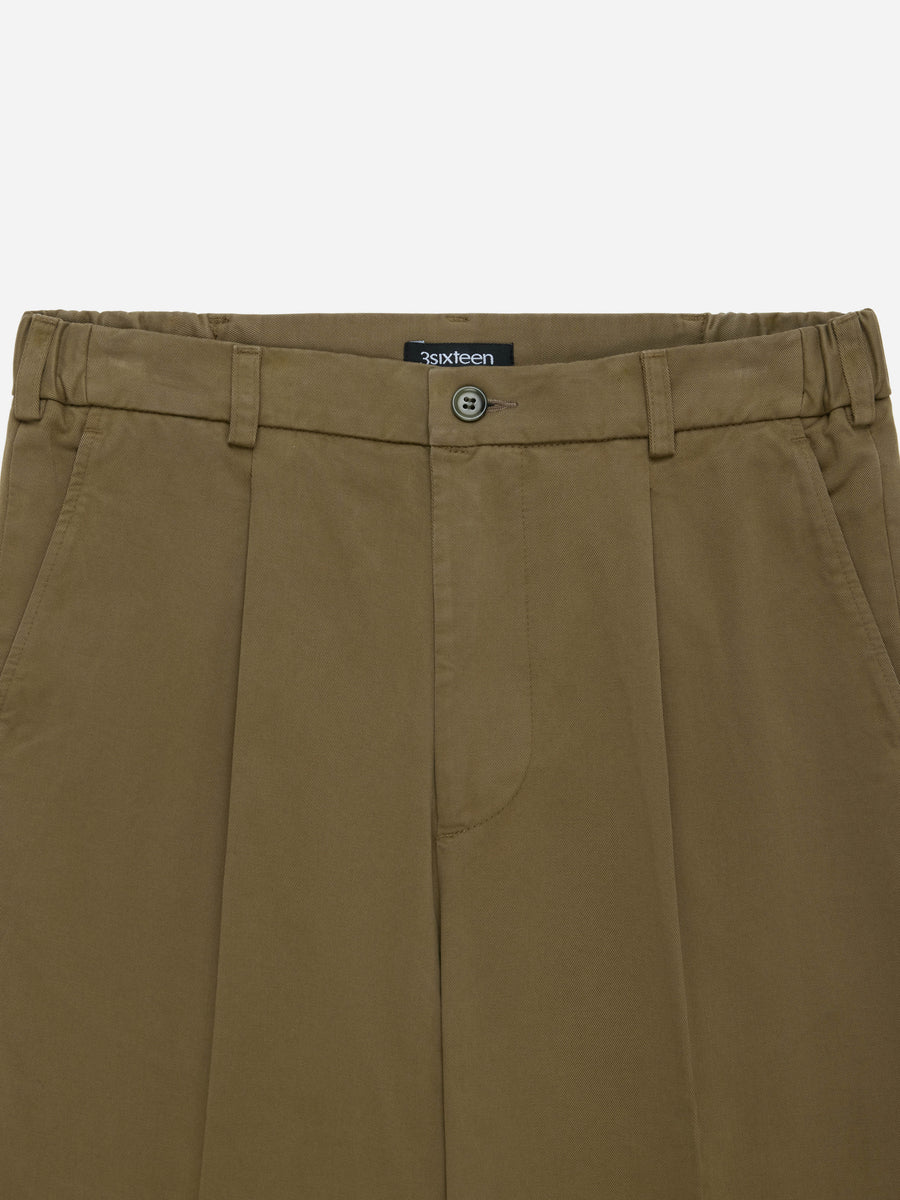 Pleated Trouser ~ Teak Peached Twill