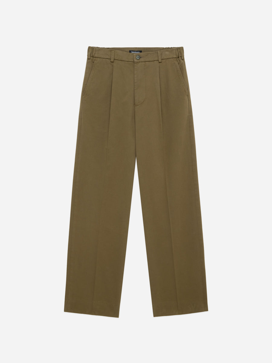 Pleated Trouser ~ Teak Peached Twill
